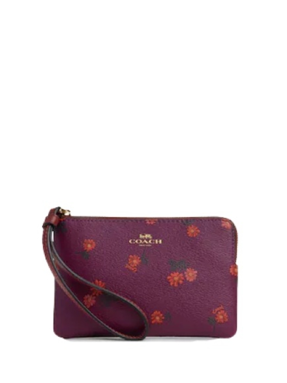 NWOT Coach Corne Zip Wristlet Plum Berry Country Floral pro